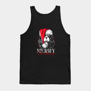 Funny Cavalier King Charles Spaniel Santa Merry Christmas dog mom Tank Top